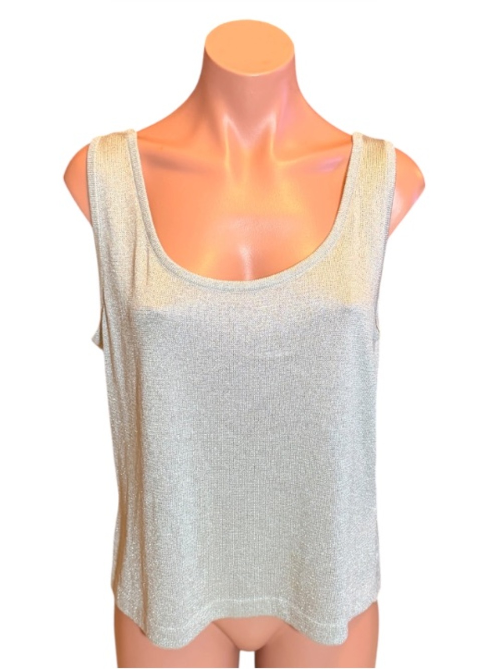 St. John Scoop Neck Sleeveless Top Metallic Size M MWOT